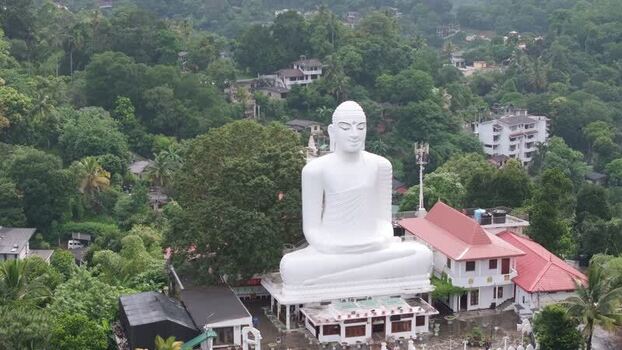 Aerial view of Bahirawakanda Vihara Buddha statue Sri Lanka. Aerial view of Bahirawakanda Vihara Buddha statue Sri Lanka.
