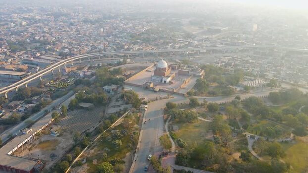 Aerial view of Shrine of Bahauddin Zakariya Pakistan.