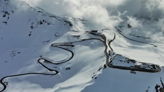 Aerial view of Grossglockner High Alpine Road in Austria. Aerial view of Grossglockner High Alpine Road in Austria.
