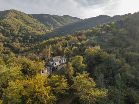 Aerial view of the abandoned stone houses in the village of Dyadovtsi Kardzhali Province Bulgaria. Aerial view of the abandoned stone houses in the village of Dyadovtsi Kardzhali Province Bulgaria.