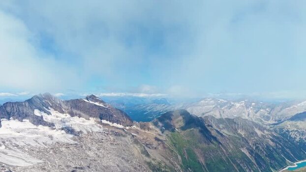 Aerial view of Grosser Moseler mountain range in Austria.