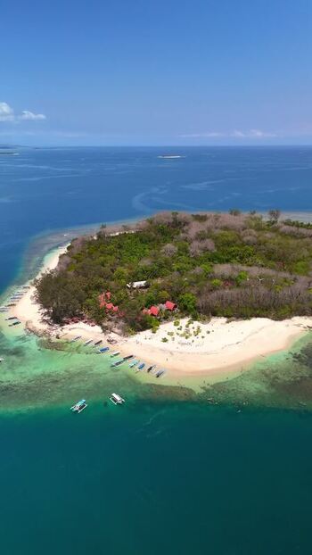 Aerial view of Gili Nanggu island and turquoise waters Indonesia. Aerial view of Gili Nanggu island and turquoise waters Indonesia.