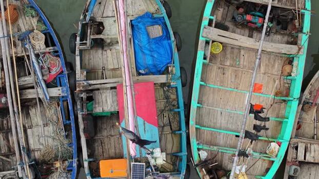 Aerial view of boats at Jepara Floating Fish Market Indonesia. Aerial view of boats at Jepara Floating Fish Market Indonesia.