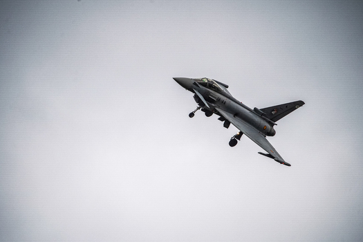 Berlin Berlin Germany 13 June 2026 View of Eurofighter Typhoon fighter jet performing an aerial display at the ILA Berlin Air Show with landing gear deployed. Berlin Berlin Germany 13 June 2026 View of Eurofighter Typhoon fighter jet performing an aerial display at the ILA Berlin Air Show with landing gear deployed.