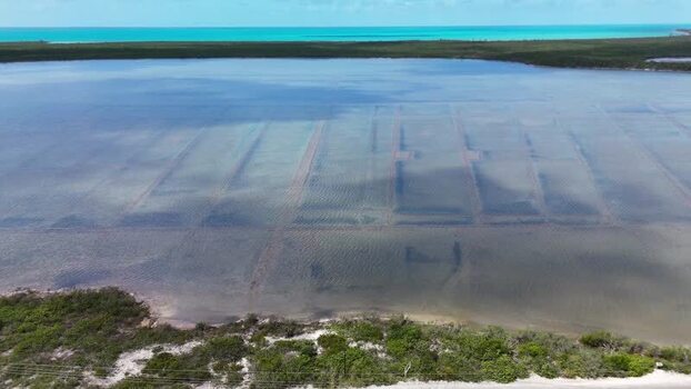 Aerial view of the historic salt trading post in Exuma The Bahamas. Aerial view of the historic salt trading post in Exuma The Bahamas.