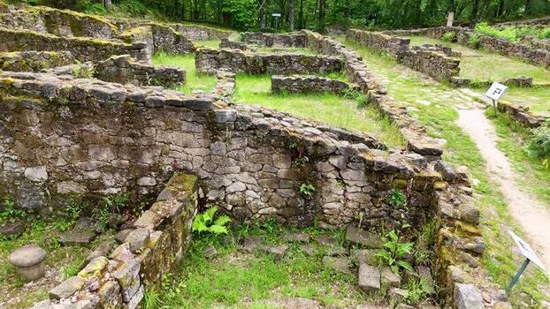 Aerial view of Castro de Armea ruins in Allariz Spain.
