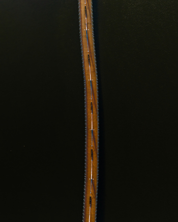 Aerial view of a long wooden pier extending over dark water in Plock Masovian Voivodeship Poland.