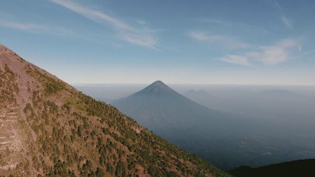 Aerial view of Acatenango volcano in Guatemala. Aerial view of Acatenango volcano in Guatemala.