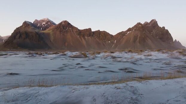 Aerial view of Vestrahorn mountains in Iceland. Aerial view of Vestrahorn mountains in Iceland.