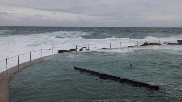 View of Bondi Icebergs pool at Bondi Beach Australia.