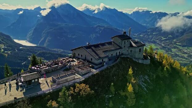 Aerial view of Kehlsteinhaus in Berchtesgaden Germany.
