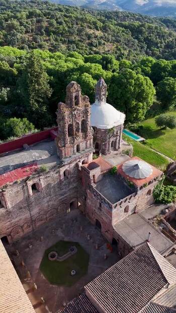 Aerial view of La Cartuja de Cazalla monastery Spain. Aerial view of La Cartuja de Cazalla monastery Spain.