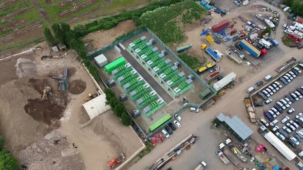 Aerial view of Kingsnorth battery storage United Kingdom.