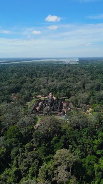 Aerial view of Angkor Wat in Krong Siem Reap Cambodia. Aerial view of Angkor Wat in Krong Siem Reap Cambodia.