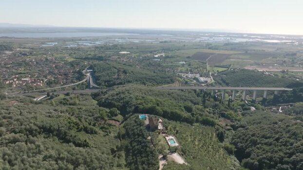 Aerial view of Chiesa di San Pantaleone in Pieve a Elici Italy. Aerial view of Chiesa di San Pantaleone in Pieve a Elici Italy.