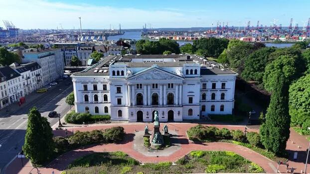Aerial view of Altona City Hall in Hamburg Germany. Aerial view of Altona City Hall in Hamburg Germany.