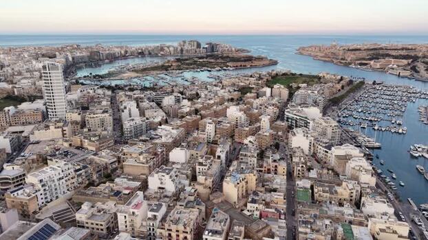 Aerial view of the urban landscape and marinas in Ta Xbiex Malta. Aerial view of the urban landscape and marinas in Ta Xbiex Malta.