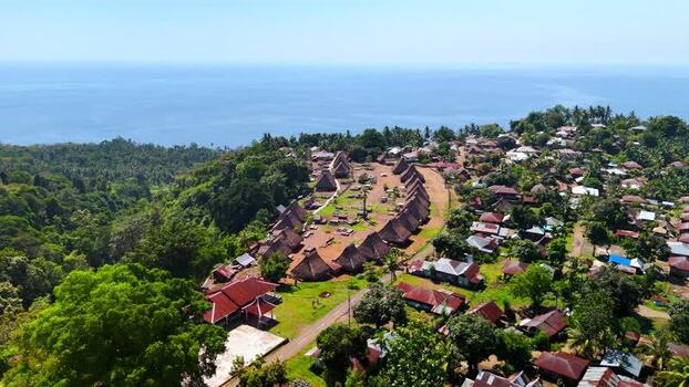 Aerial view of Kampung Adat Nggela traditional village Indonesia. Aerial view of Kampung Adat Nggela traditional village Indonesia.