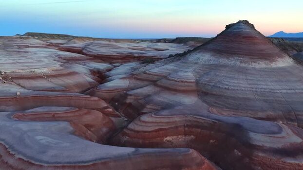 Aerial view of layered rock formations United States. Aerial view of layered rock formations United States.