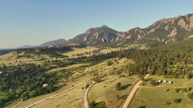 Aerial view of NCAR Foothills Laboratory in Boulder United States. Aerial view of NCAR Foothills Laboratory in Boulder United States.