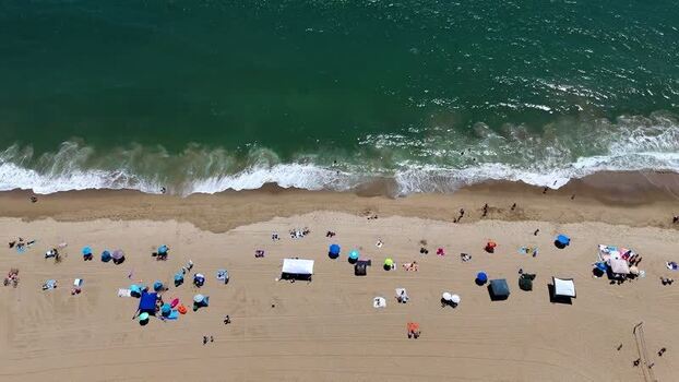 Aerial view of Will Rogers State Beach in Los Angeles United States. Aerial view of Will Rogers State Beach in Los Angeles United States.