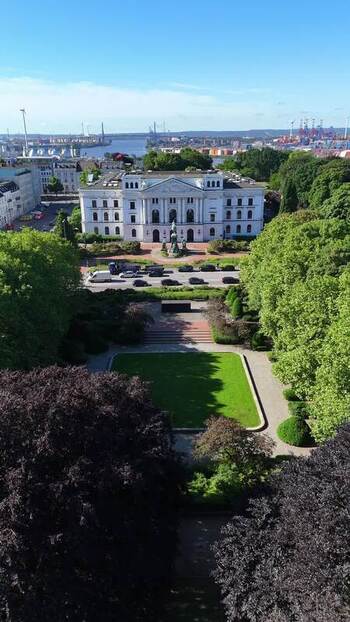 Aerial view of Altona City Hall in Hamburg Germany. Aerial view of Altona City Hall in Hamburg Germany.