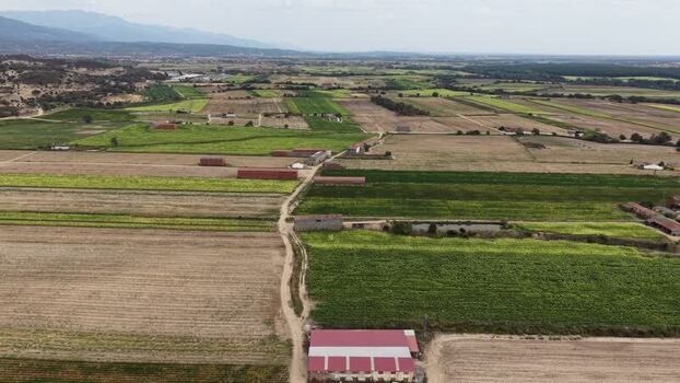 Aerial view of agricultural fields in Talayuela Spain. Aerial view of agricultural fields in Talayuela Spain.