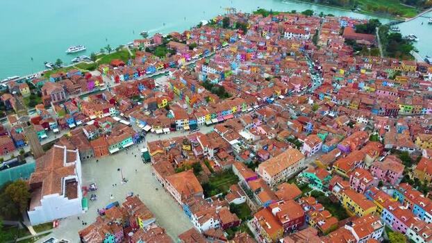 Aerial view of Burano island in Venice Italy. Aerial view of Burano island in Venice Italy.