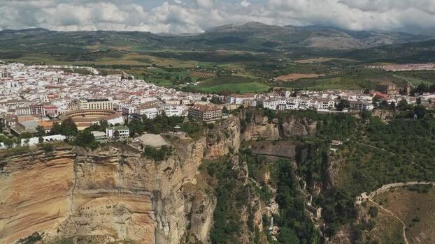 Aerial view of Ronda and the Tajo gorge Spain.