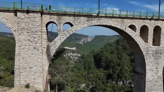 Aerial view of Varda Viaduct in Karaisali Turkiye.