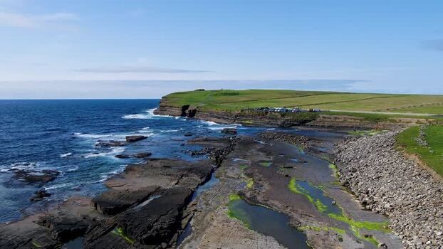 Aerial view of the rocky coastline near Ballycastle Ireland. Aerial view of the rocky coastline near Ballycastle Ireland.