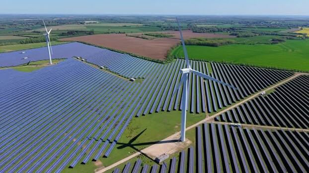 Aerial view of Chelveston Wind Farm United Kingdom. Aerial view of Chelveston Wind Farm United Kingdom.