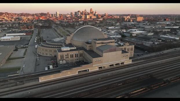 Aerial view of Cincinnati Music Hall United States.