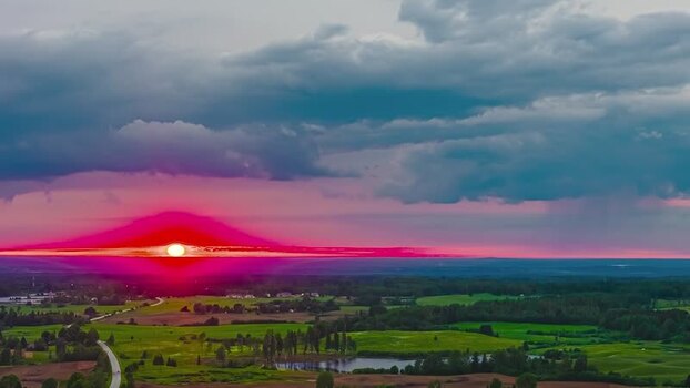 Aerial view of rural landscape at sunset Latvia. Aerial view of rural landscape at sunset Latvia.
