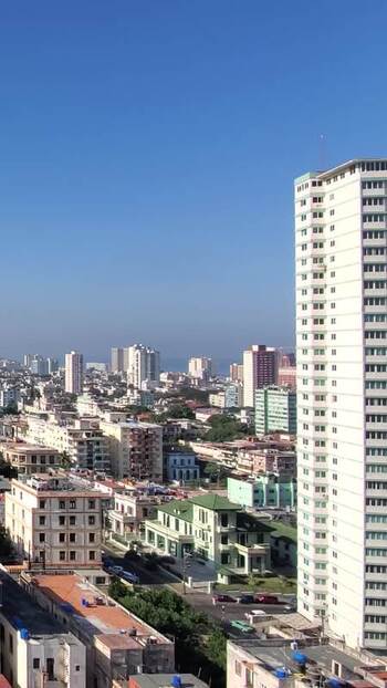 Aerial view of Vedado district in Havana Cuba.