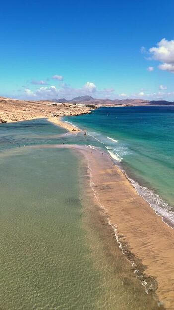 Aerial view of Playa del Matorral beach and turquoise water Spain. Aerial view of Playa del Matorral beach and turquoise water Spain.