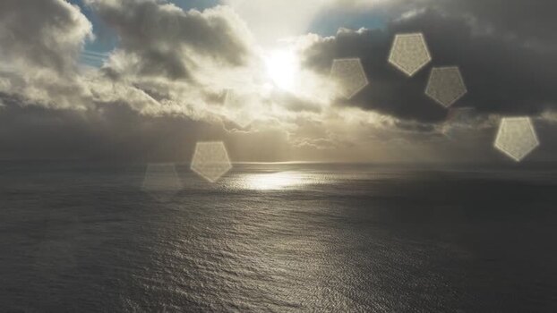 Aerial view of open ocean under cloudy sky Norway.