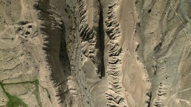 Aerial view of Khardung La mountain pass in Ladakh India.