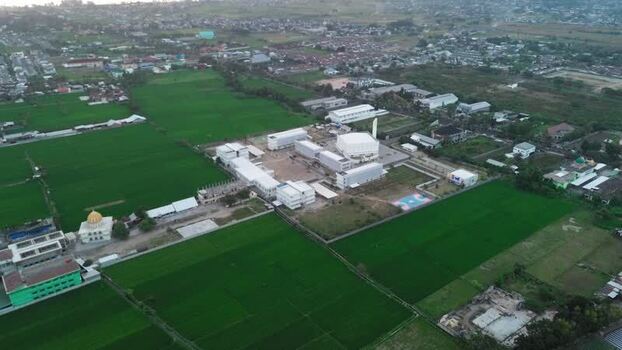 Aerial view of a facility in Mataram Indonesia.