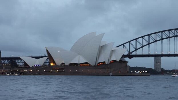 View of Sydney Opera House and Harbour Bridge Australia.