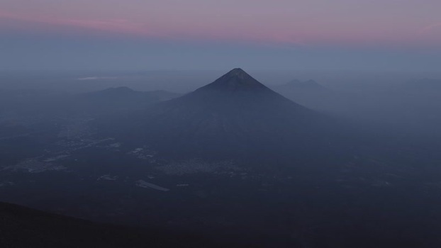 Aerial view of Volcan de Fuego at dusk Guatemala. Aerial view of Volcan de Fuego at dusk Guatemala.