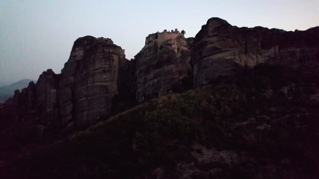 Aerial view of Meteora rock formations in Trikala Greece. Aerial view of Meteora rock formations in Trikala Greece.