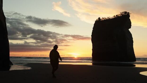 View of the Three Sisters at sunset New Zealand. View of the Three Sisters at sunset New Zealand.