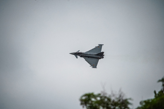 Berlin Germany 13 June 2026 View of a Eurofighter Typhoon performing an aerial display at the ILA Berlin Air Show against a cloudy sky. Berlin Germany 13 June 2026 View of a Eurofighter Typhoon performing an aerial display at the ILA Berlin Air Show against a cloudy sky.