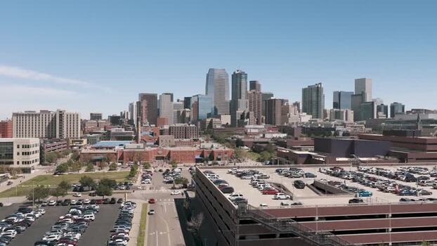 Aerial view of Denver skyline United States.
