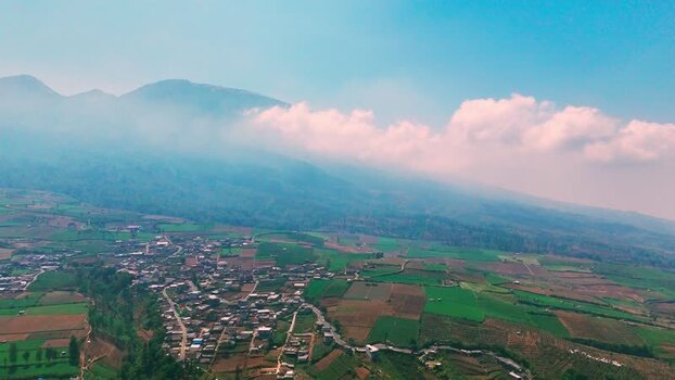 Aerial view of Brakseng in Batu Indonesia.