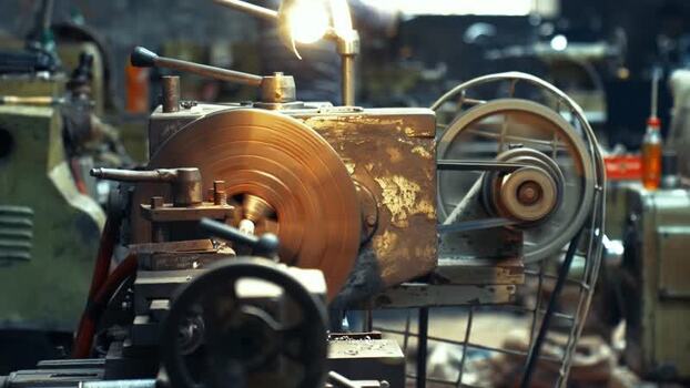 View of a metal lathe machine in a workshop Bangladesh. View of a metal lathe machine in a workshop Bangladesh.