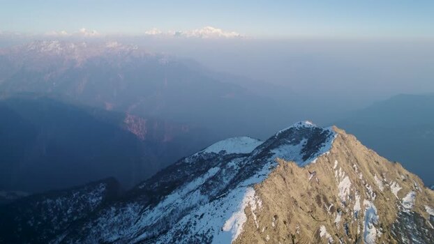 Aerial view of Shri Tungnath Temple India.