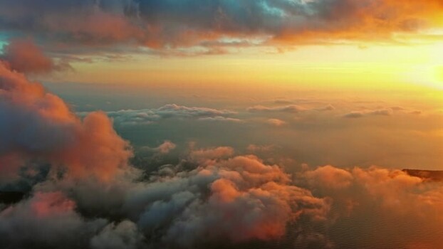 Aerial view of sunset clouds over the mountains in Montenegro. Aerial view of sunset clouds over the mountains in Montenegro.