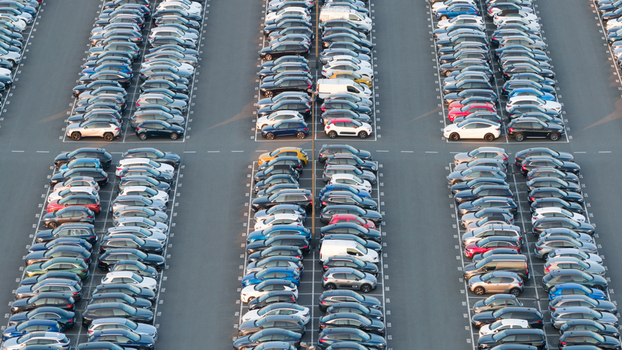Car Leasing Company Fleet aerial.